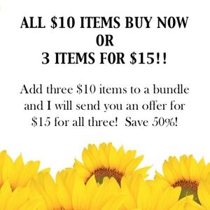 Bundle 3 $10 items to save 50%!